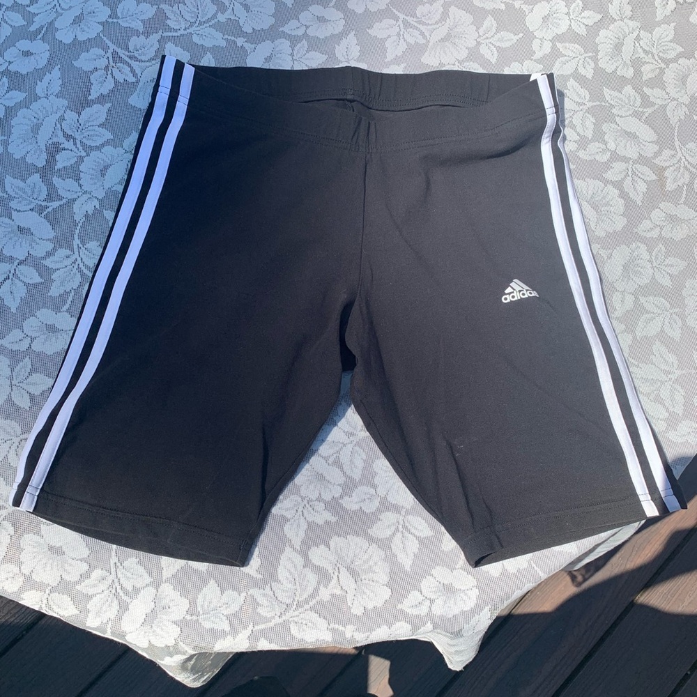 Adidas Black and White Athletic Shorts Performance Fit